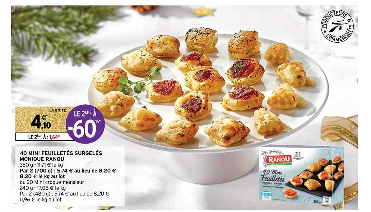 40 Mini Feuilletés Surgelés Monique Ranou