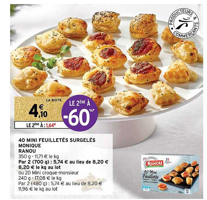 40 mini feuilletés surgelés monique ranou