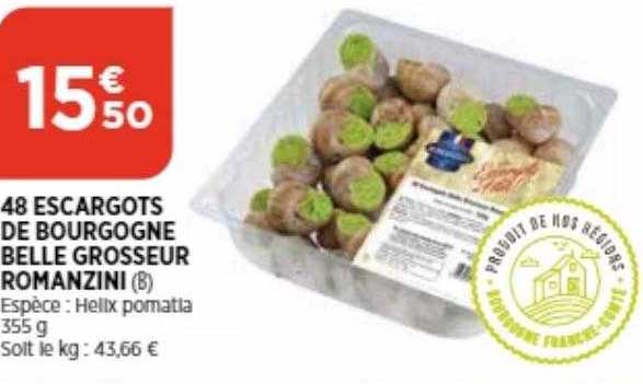 48 escargots de bourgogne belle grosseur romanzini