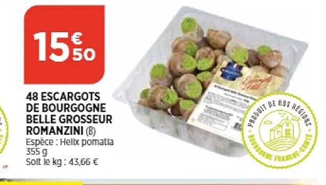 48 escargots de bourgogne belle grosseur romanzini