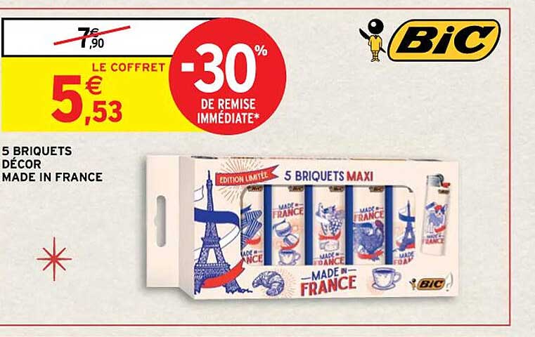 5 briquets décor made in france bic