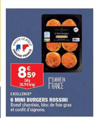 6 mini burgers rossini excellence
