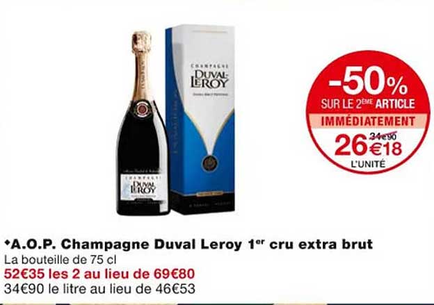 a.o.p. champagne duval leroy 1er cru extra brut