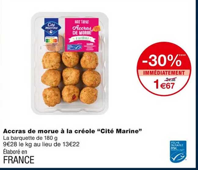 accras de morue à la créole "cité marine"