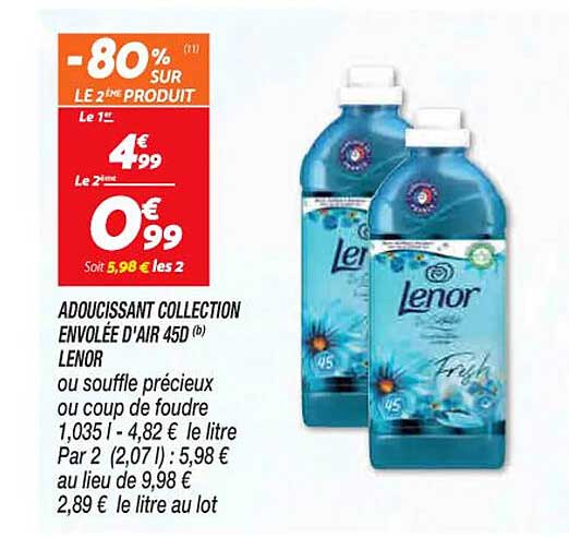adoucissant collection envolée d'air 45d lenor