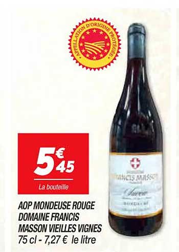 aop mondeuse rouge domaine francis masson vieilles vignes