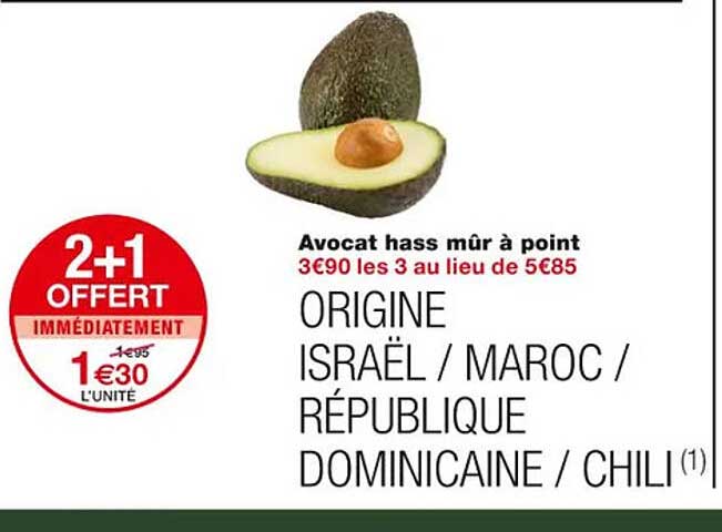 avocat hass mûr à point