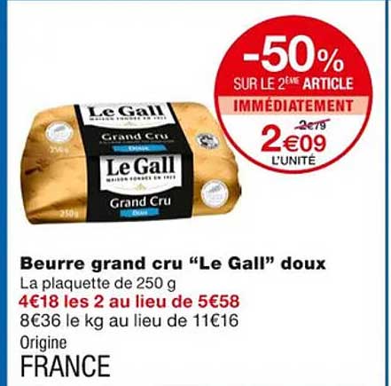 beurre grand cru "le gall" doux