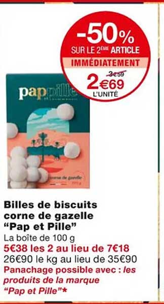 billes de biscuits corne de gazelle "pap et pille"