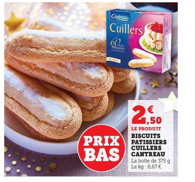 biscuits pâtissiers cuillers cantreau