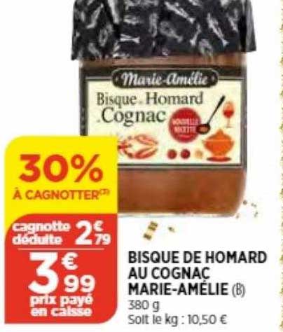 bisque de homard au cognac  marie-amélie