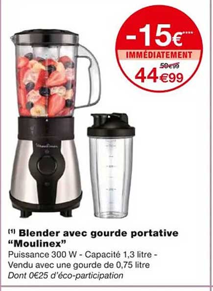 blender avec gourde portative "moulinex"