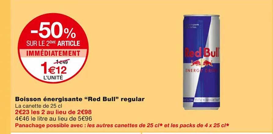 boisson énergisante "red bull" regular
