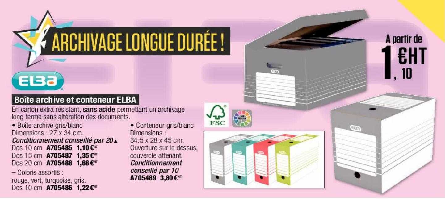 boîte archive et conteneur elba
