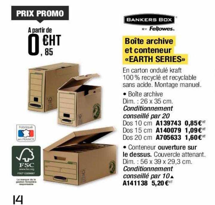 boîte archive et conteneur «earth series» bankers box by fellowes