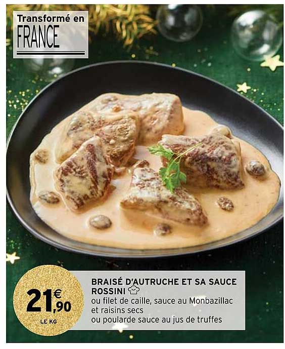 braisé d'autruche et sa sauce rossini