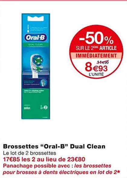 brossettes "oral-b" dual clean