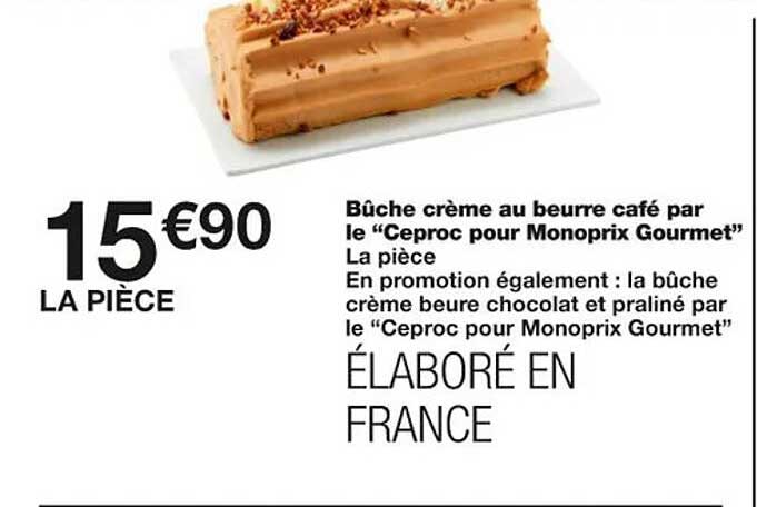 Bûche Crème Au Beurre Café Par Le "ceproc Pour Monoprix Gourmet"