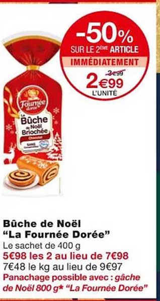 bûche de noël "la fournée dorée"