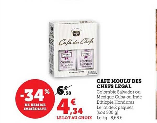 café moulu des chefs légal