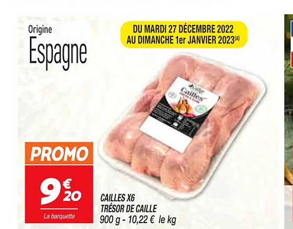 cailles x6 trésor de caille