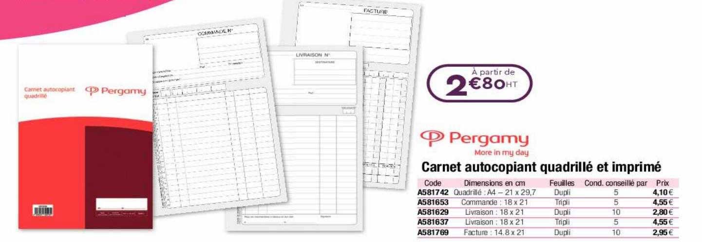 carnet autocopiant pergamy