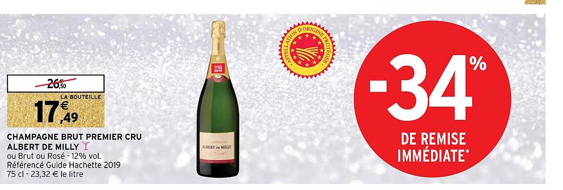champagne brut premier cru albert de milly