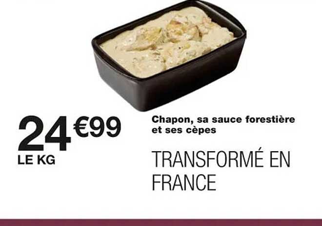 chapon, sa sauce forestière et ses cèpes