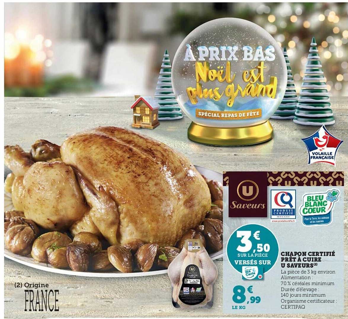 chapon certifié prêt à cuire u saveurs
