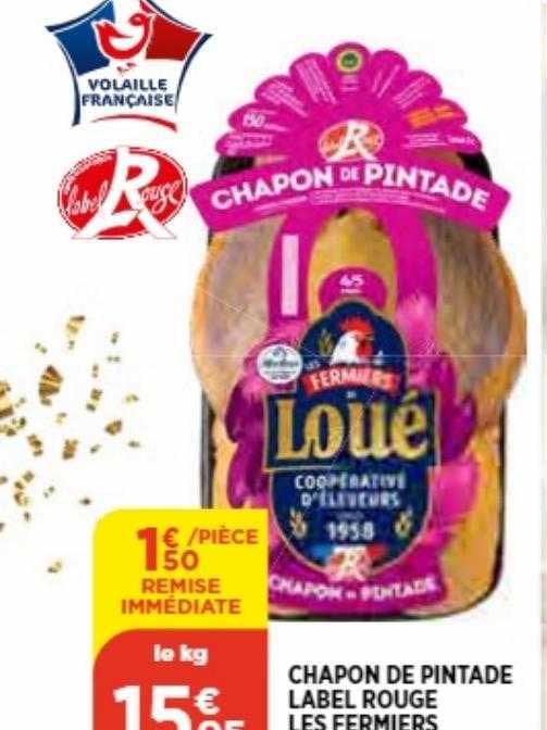 chapon de pintade label rouge les fermiers