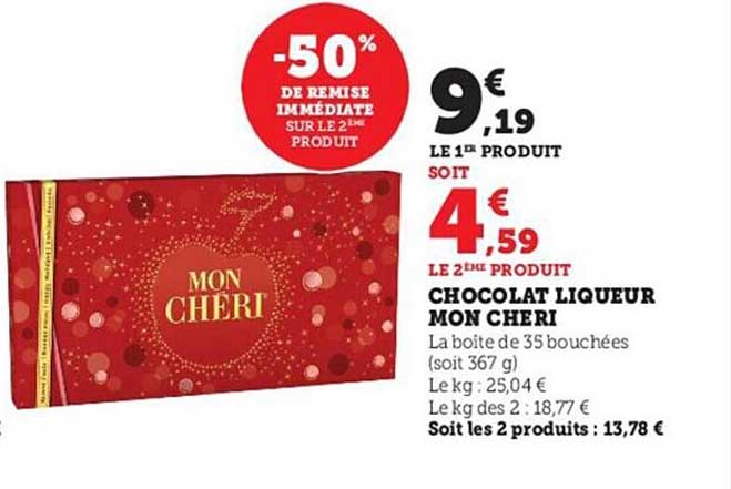 chocolat liqueur mon chéri