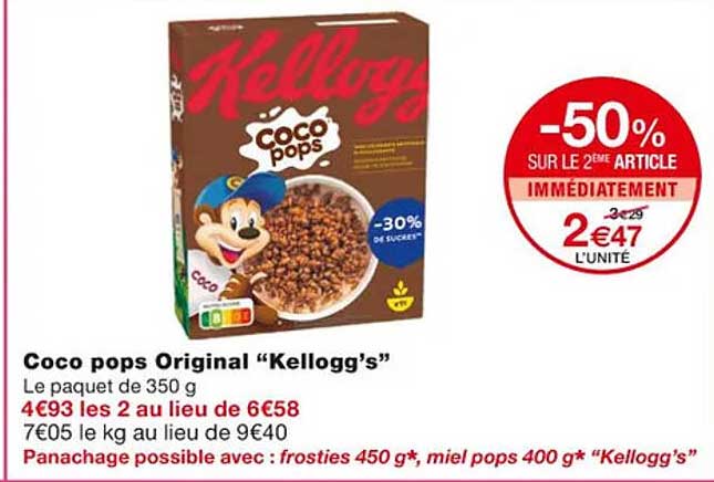coco pops original "kellogg's"