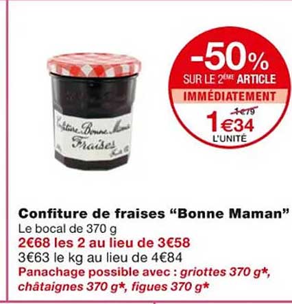 confiture de fraises "bonne maman"