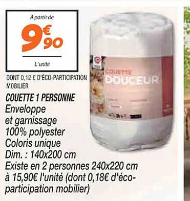couette 1 personne