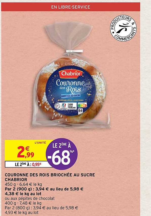 couronne des rois briochée au sucre chabrior