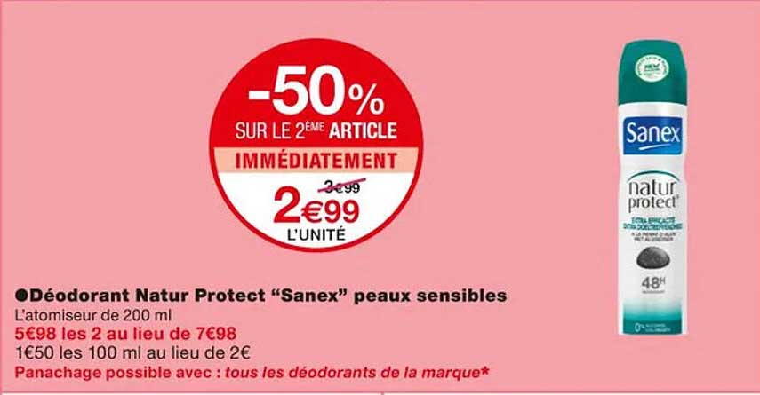 Déodorant Natur Protect "sanex" Peaux Sensibles