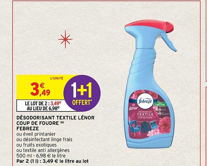 Désodorisant Textile Lénor Coup De Foudre Febrèze