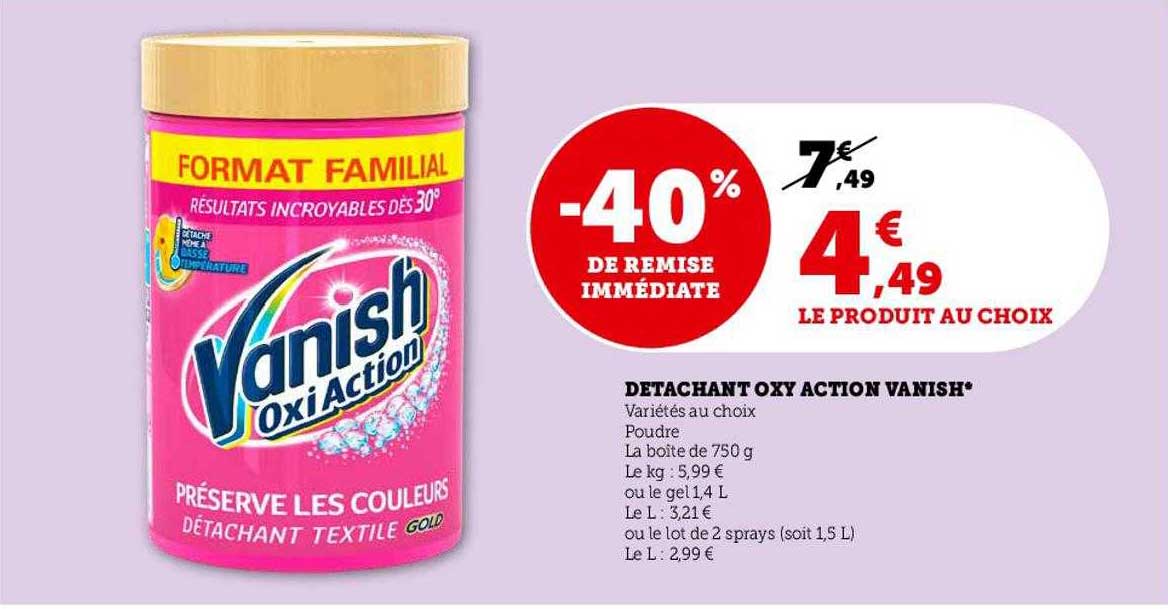 détachant oxy action vanish