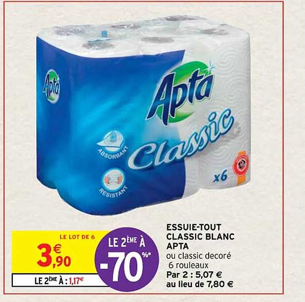 essuie-tout classic blanc apta