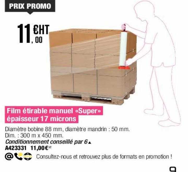 Film étirable Manuel «super» épaisseur 17 Microns