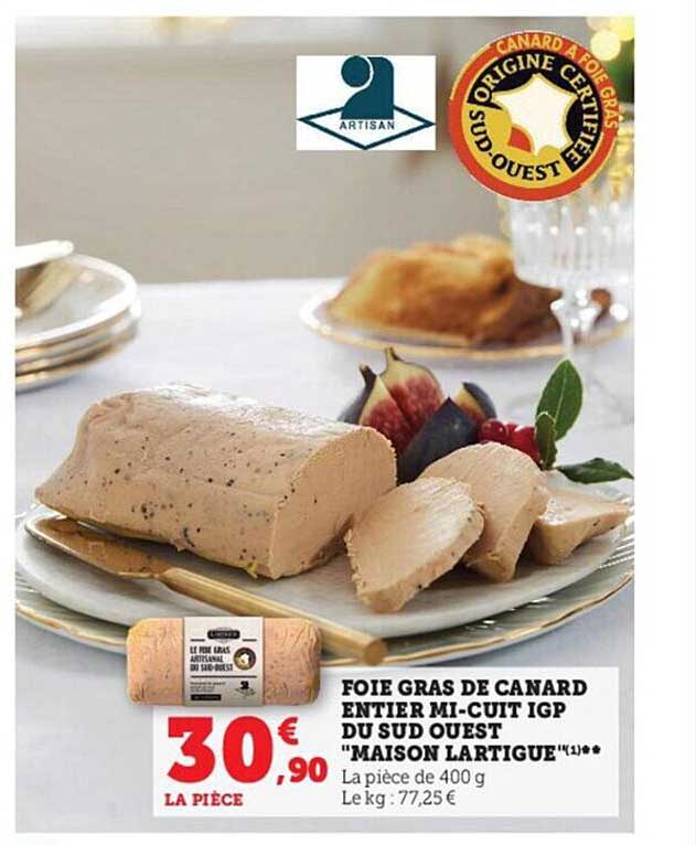foie gras de canard entier mi-cuit igp du sud ouest "maison Lartigue"