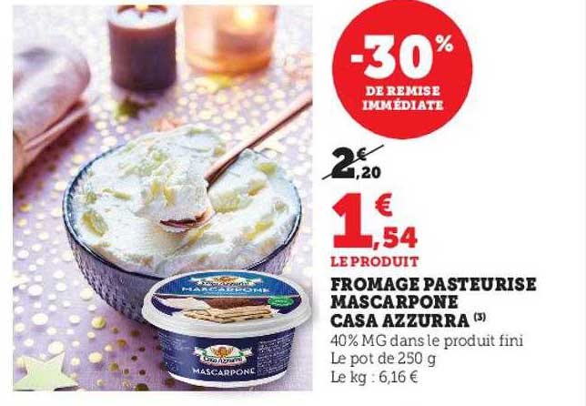 fromage pasteurisé mascarpone casa azzurra
