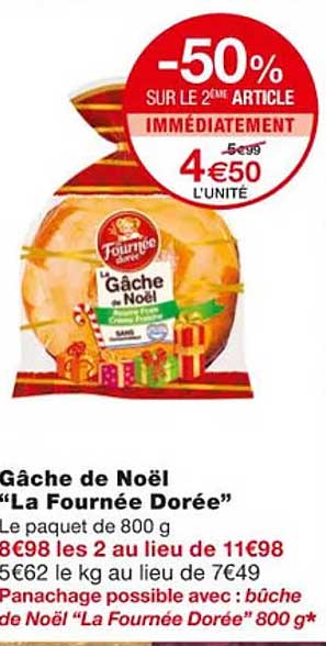 gâche de noël "la fournée dorée"