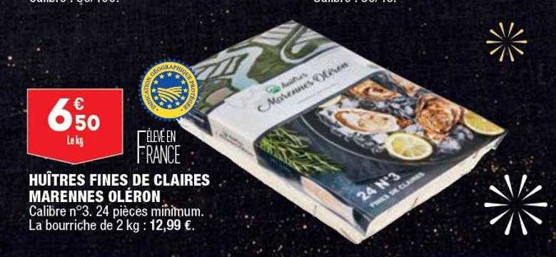 huîtres fines de claires marennes oléron