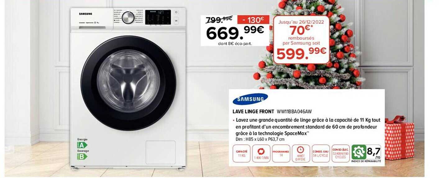 lave linge front samsung