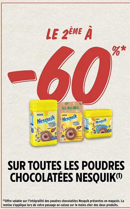 les poudres chocolatées nesquik