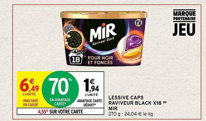 lessive caps raviveur black x18 mir