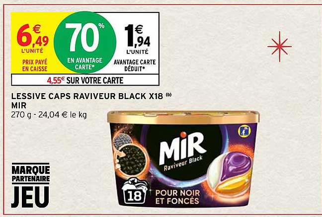 lessive caps raviveur black x18 mir