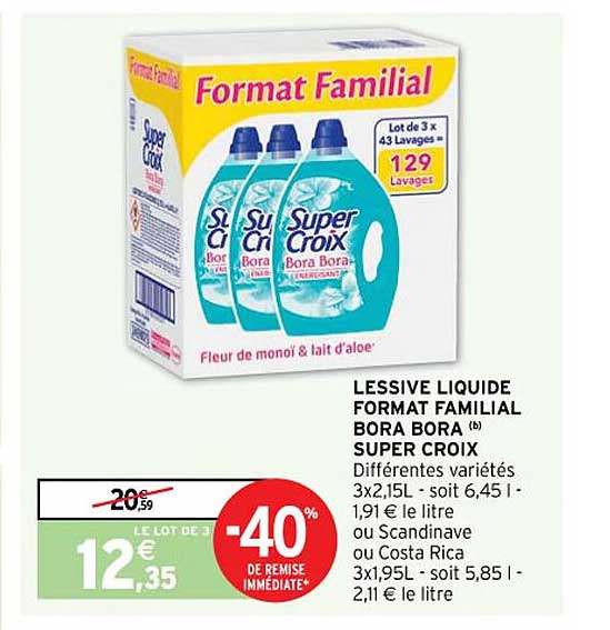 lessive liquide format familial bora bora super croix