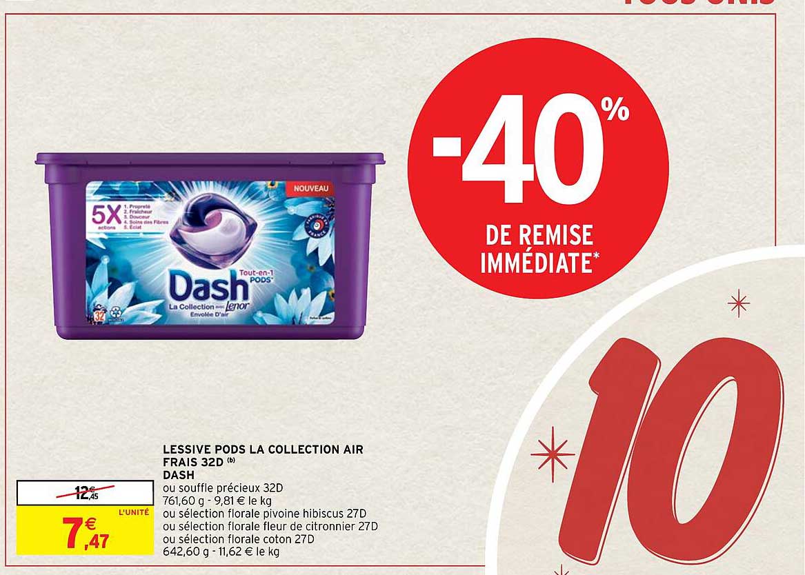 lessive pods la collection air frais 32d dash